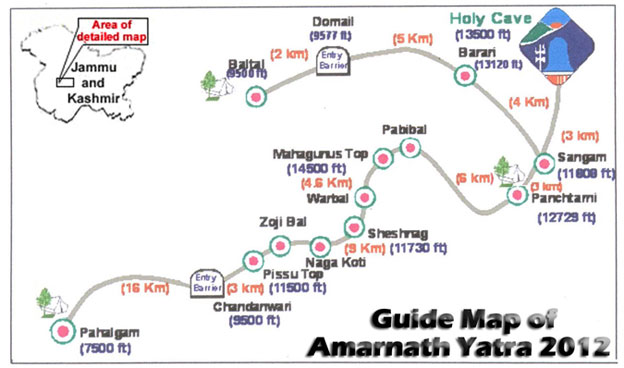 Amarnath Yatra Map